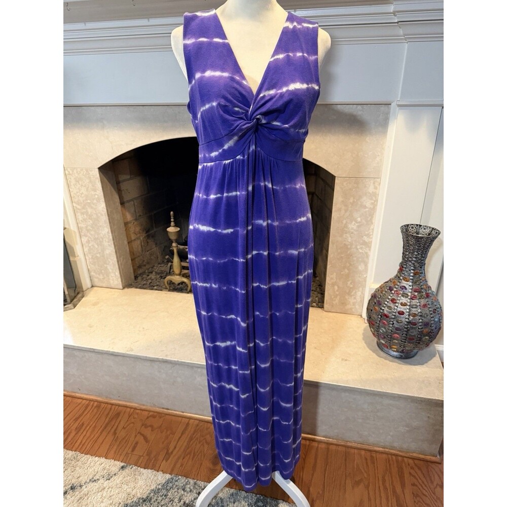Chico’s Tye Dyed Sleeveless Maxi Dress Purple Size Medium